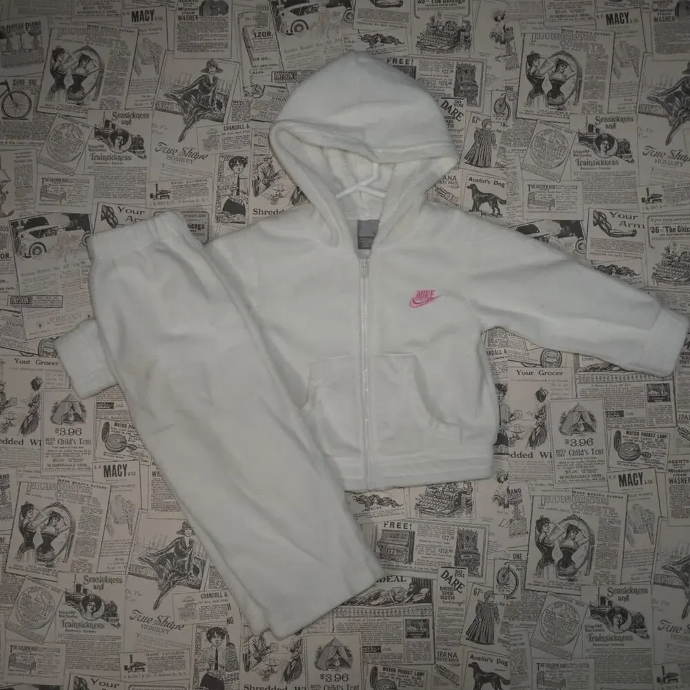 18-Vintage Y2K Nike sweatpants set velour terry cloth Hoodie